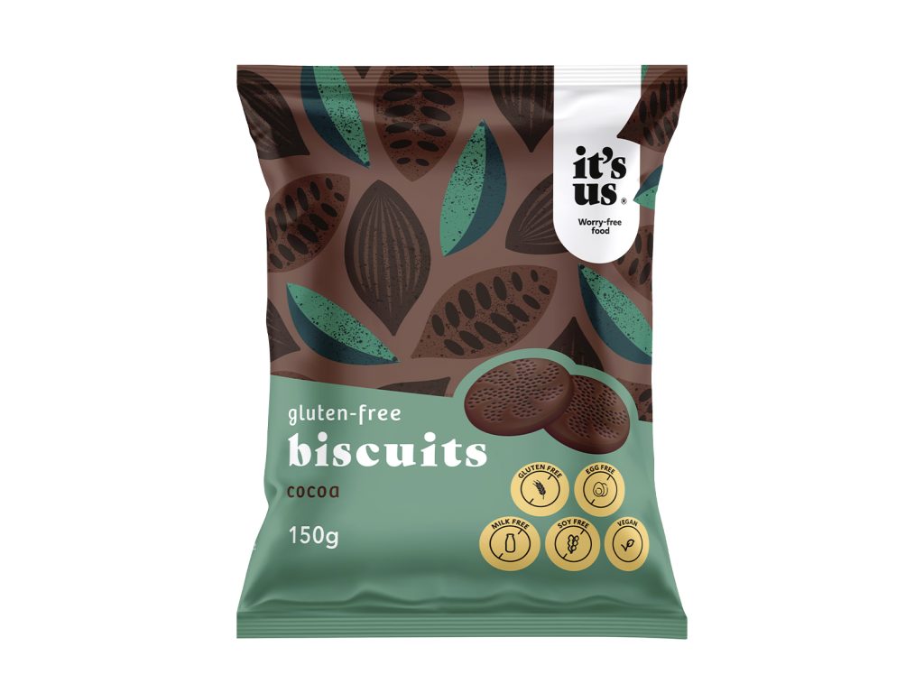 GLUTÉNMENTES ITS US OMLÓS KEKSZ KAKAÓS 150G