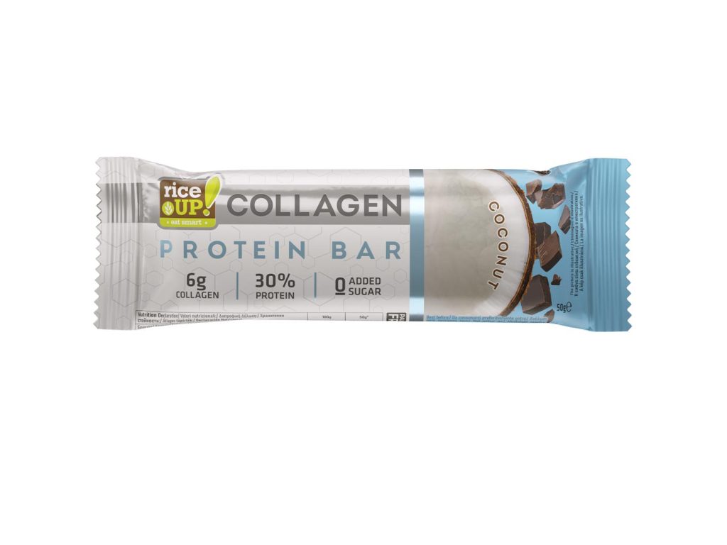 GLUTÉNMENTES RICE UP FEHÉRJESZELET KOLLAGÉNNEL KÓKUSZ ÍZŰ HCN 50G