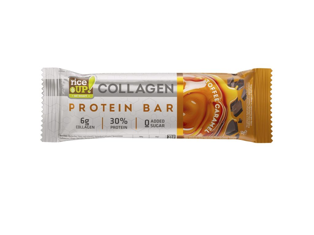 GLUTÉNMENTES RICE UP FEHÉRJESZELET KOLLAGÉNNEL TOFFEE CARAMELL ÍZŰ HCN 50G