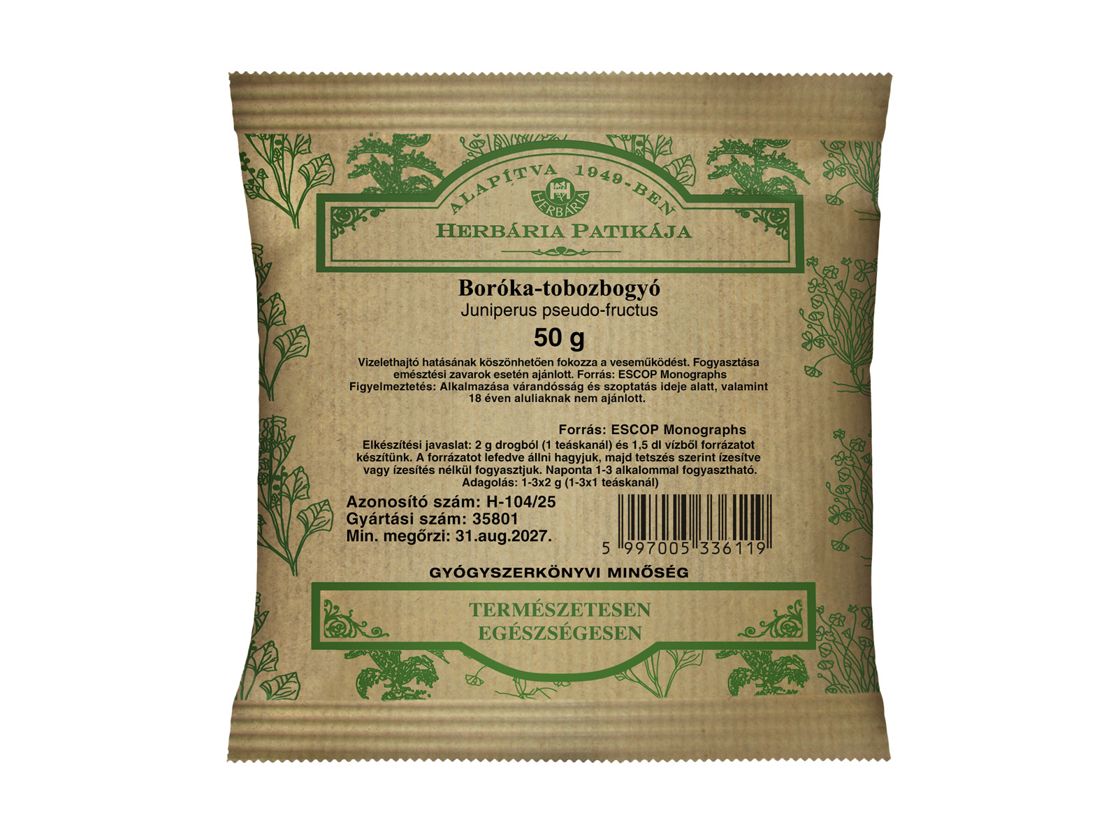 HERBÁRIA TEA BORÓKA-TOBOZBOGYÓ SZÁLAS 50G