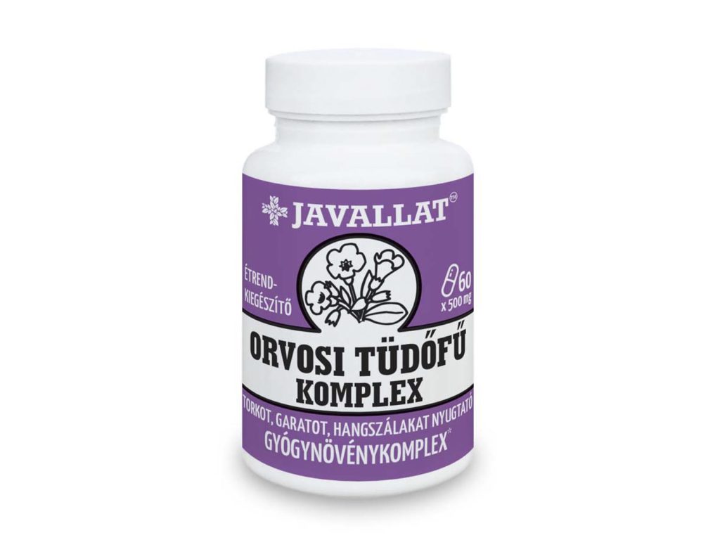 JAVALLAT ORVOSI TÜDŐFŰ GYÓGYNÖVÉNYKOMPLEX ÉTREND-KIEGÉSZÍTŐ KAPSZULA 60DB