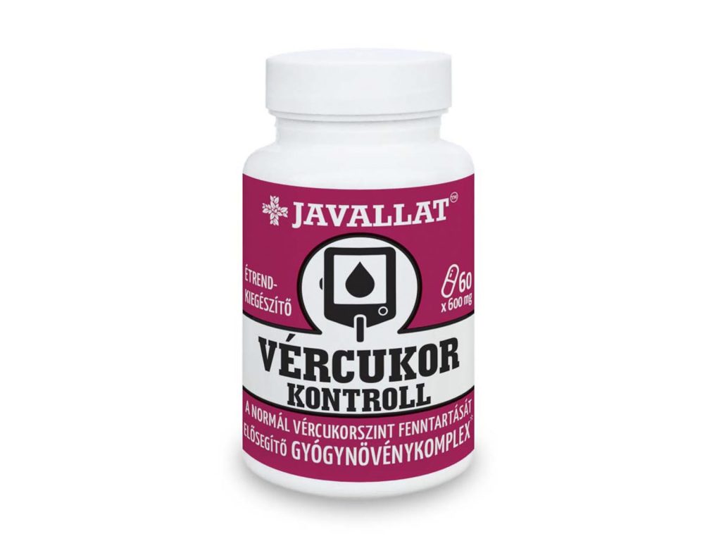 JAVALLAT VÉRCUKOR KONTROLL GYÓGYNÖVÉNYKOMPLEX ÉTREND-KIEGÉSZIÍTŐ KAPSZULA 60DB