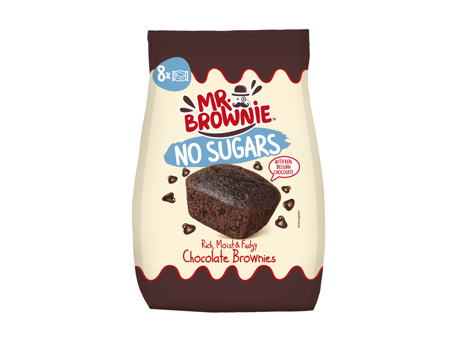 MR. BROWNIE NO SUGAR CSOKOLÁDÉ DARABOS BROWNIES 200G