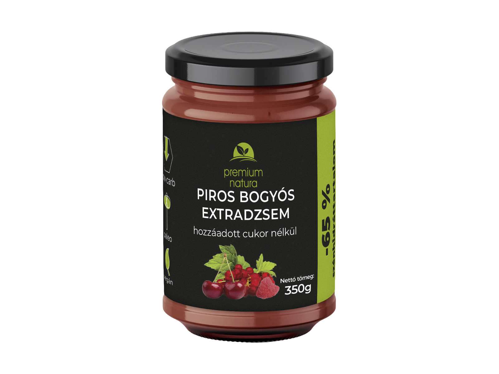 PREMIUM NATURA LOW-CARB PIROSBOGYÓS EXTRA DZSEM HCN 350G