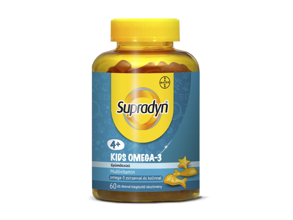 SUPRADYN KIDS VITAMINOKAT OMEGA-3-ZSÍRSAVAT ÉS KOLINT TARTALMAZÓ 60DB