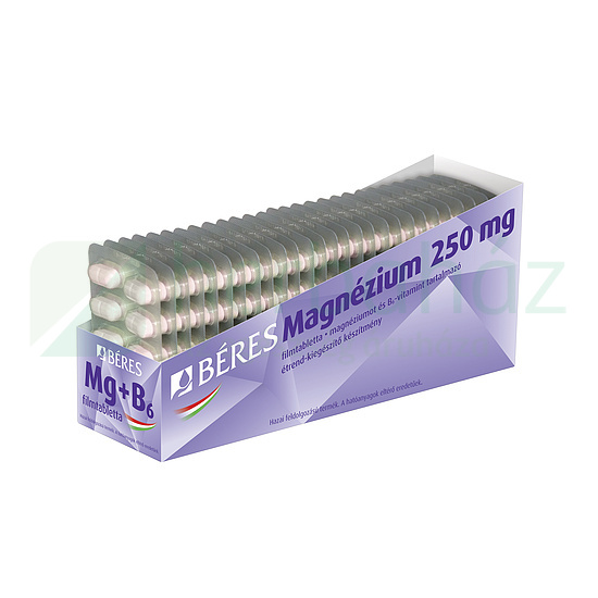 BÉRES MAGNÉZIUM 250MG +B6 TABLETTA 10DB