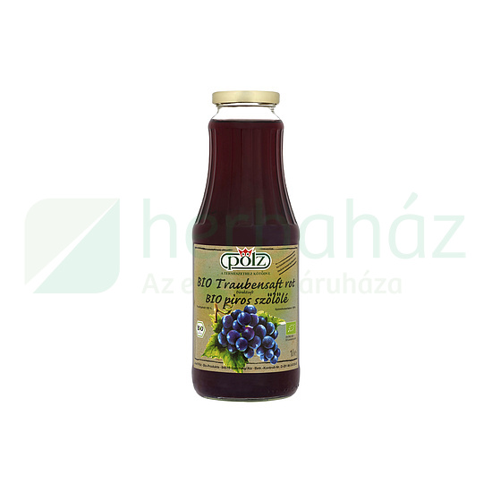 BIO PÖLZ PIROS SZŐLŐLÉ 100% 1000ML DRS+50FT BETÉTDÍJ