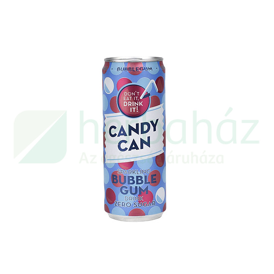 CANDY CAN RÁGÓGUMI ÍZŰ SZÉNSAVAS CUKORMENTES ÜDÍTŐITAL 330ML DRS+50FT BETÉTDÍJ