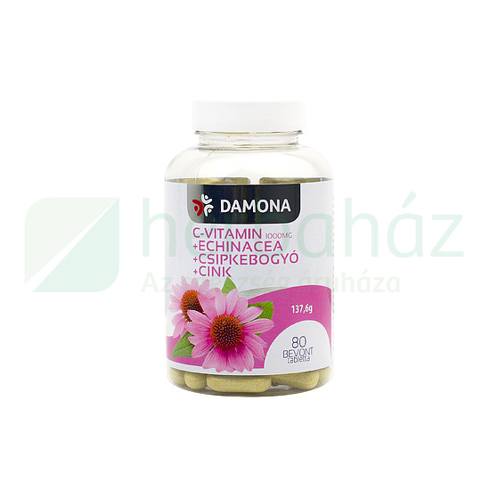 DAMONA C-VITAMIN 1000MG +ECHINACEA +CSIPKEBOGYÓ+CINK BEVONT TABLETTA 80DB