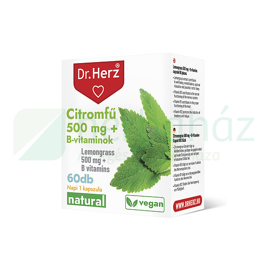 DR. HERZ CITROMFŰ 500MG + B-VITAMINOK KAPSZULA 60DB