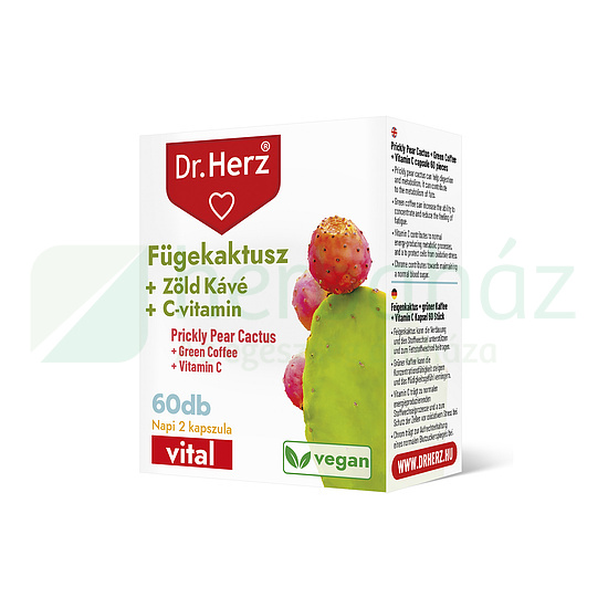 DR. HERZ FÜGEKAKTUSZ + ZÖLD KÁVÉ + C-VITAMIN KAPSZULA 60DB