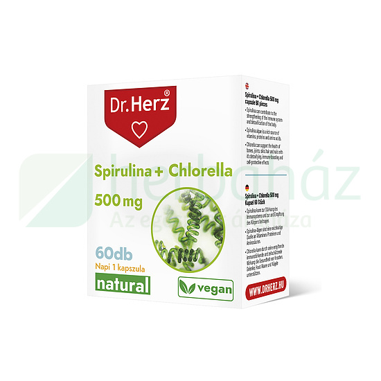 DR. HERZ SPIRULINA + CHLORELLA KAPSZULA 60DB