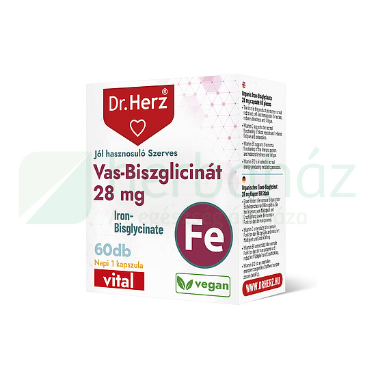 DR. HERZ VAS-BISZGLICINÁT 28MG KAPSZULA 60DB