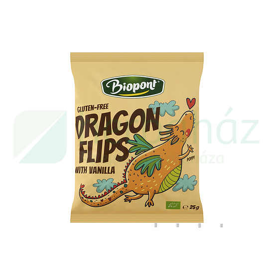 BIO BIOPONT GLUTÉNMENTES DRAGON FLIPS KUKORICA SNACK VALÓDI VANÍLIÁVAL 25G