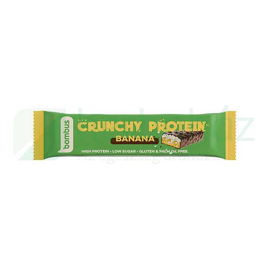 GLUTÉNMENTES BOMBUS CRUNCHY PROTEINSZELET TEJCSOKOLÁDÉVAL, BANÁN ÍZZEL, ÉDESÍTŐSZERREL 50G