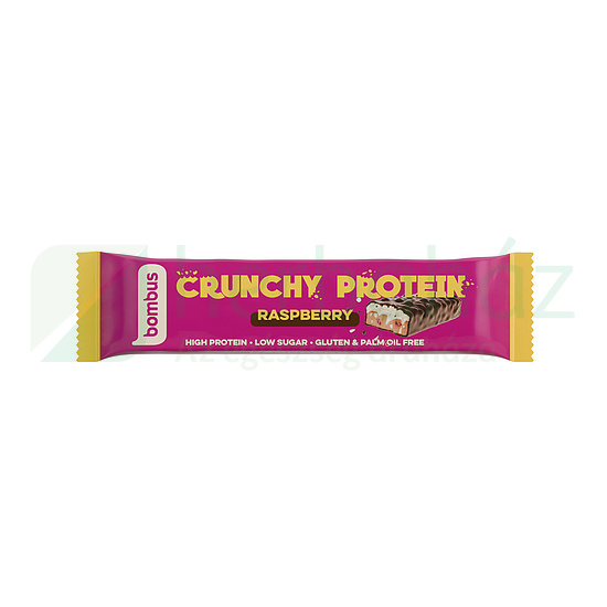 GLUTÉNMENTES BOMBUS CRUNCHY PROTEINSZELET TEJCSOKOLÁDÉVAL, MÁLNA ÍZZEL, ÉDESÍTŐSZERREL 50G