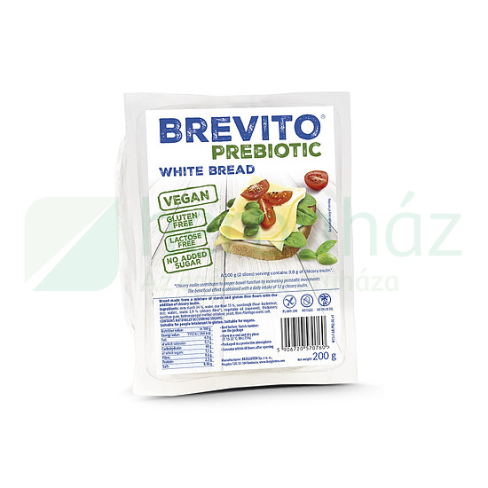 GLUTÉNMENTES BREVITO FEHÉR KENYÉR PRIBIOTIKUS, SZELETELT 200G