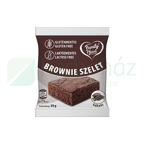 GLUTÉNMENTES FAMILY HEART BROWNIE SZELET KAKAÓS LAKTÓZMENTES 30G