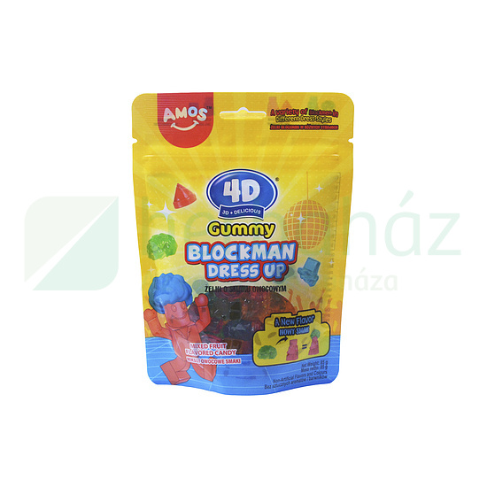 GM AMOS 4D BLOCKMAN DRESS UP VEGYES GYÜMÖLCSÍZŰ ÖLTÖZTETHETŐ GUMICUKOR 85G