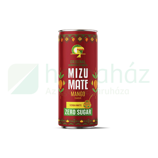 MIZU MATE MANGO ZERO - MANGÓ ÉS MATÉ-TEA ÍZESÍTÉSŰ SZÉNSAVAS ÜDÍTŐITAL 330ML DRS+50FT BETÉTDÍJ