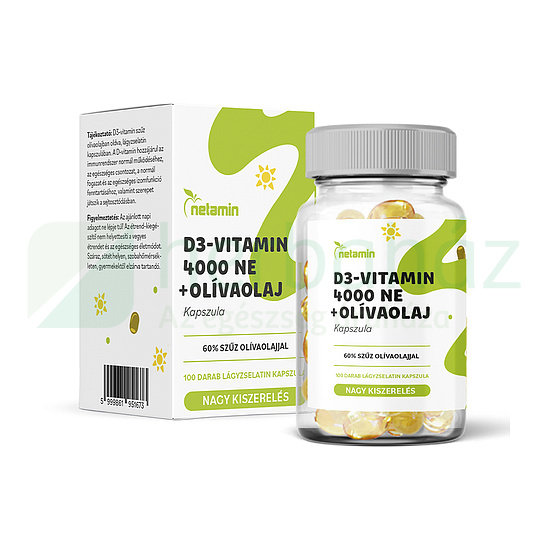 NETAMIN D3-VITAMIN 4000NE + OLÍVAOLAJ KAPSZULA 100DB