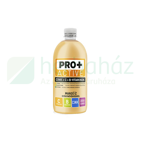 PRO+ ACTIVE VITAMINOKKAL MANGÓ ÍZ GYÓGYNÖVÉNYEKKEL 750ML DRS+50FT BETÉTDÍJ