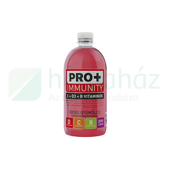 PRO+ IMMUNITY VITAMINOKKAL ERDEI GYÜMÖLCS ÍZ GYÓGYVÖVÉNYEKKEL 750ML DRS+50FT BETÉTDÍJ