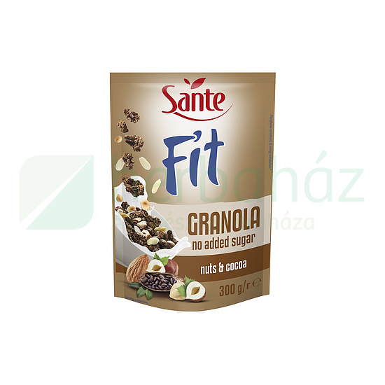 SANTE FIT GRANOLA DIÓFÉLÉKKEL, KAKAÓVAL, HOZZÁADOTT CUKOR NÉLKÜL 300G