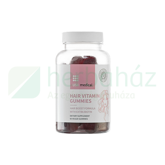 USA MEDICAL HAIR VITAMIN GUMMIES HAJ GUMIPASZTILLA 60DB