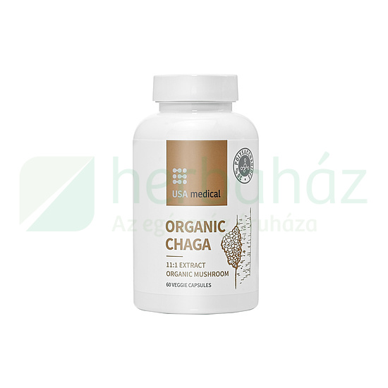 USA MEDICAL ORGANIC CHAGA - ORGANIKUS HAMVASKÉREG GOMBA KIVONAT KAPSZULA 60DB