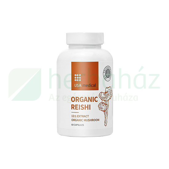 USA MEDICAL ORGANIKUS REISHI (PECSÉTVIASZ GOMBA) KAPSZULA 60DB