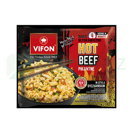 VIFON HOT BEEF SZECSUÁNI INSTANT BÚZATÉSZTÁS ÉTEL (CSÍPŐS) 90G