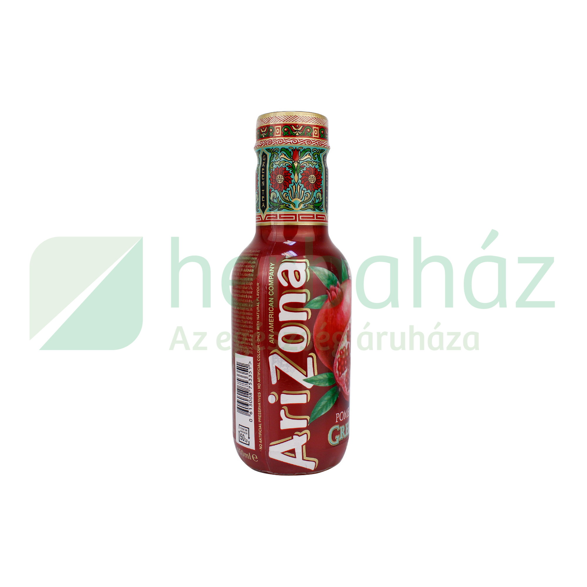 ARIZONA SZÉNSAVMENTES ÜDÍTŐ GRÁNÁTALMA ÍZŰ ZÖLD TEA 450ML DRS+50FT BETÉTDÍJ