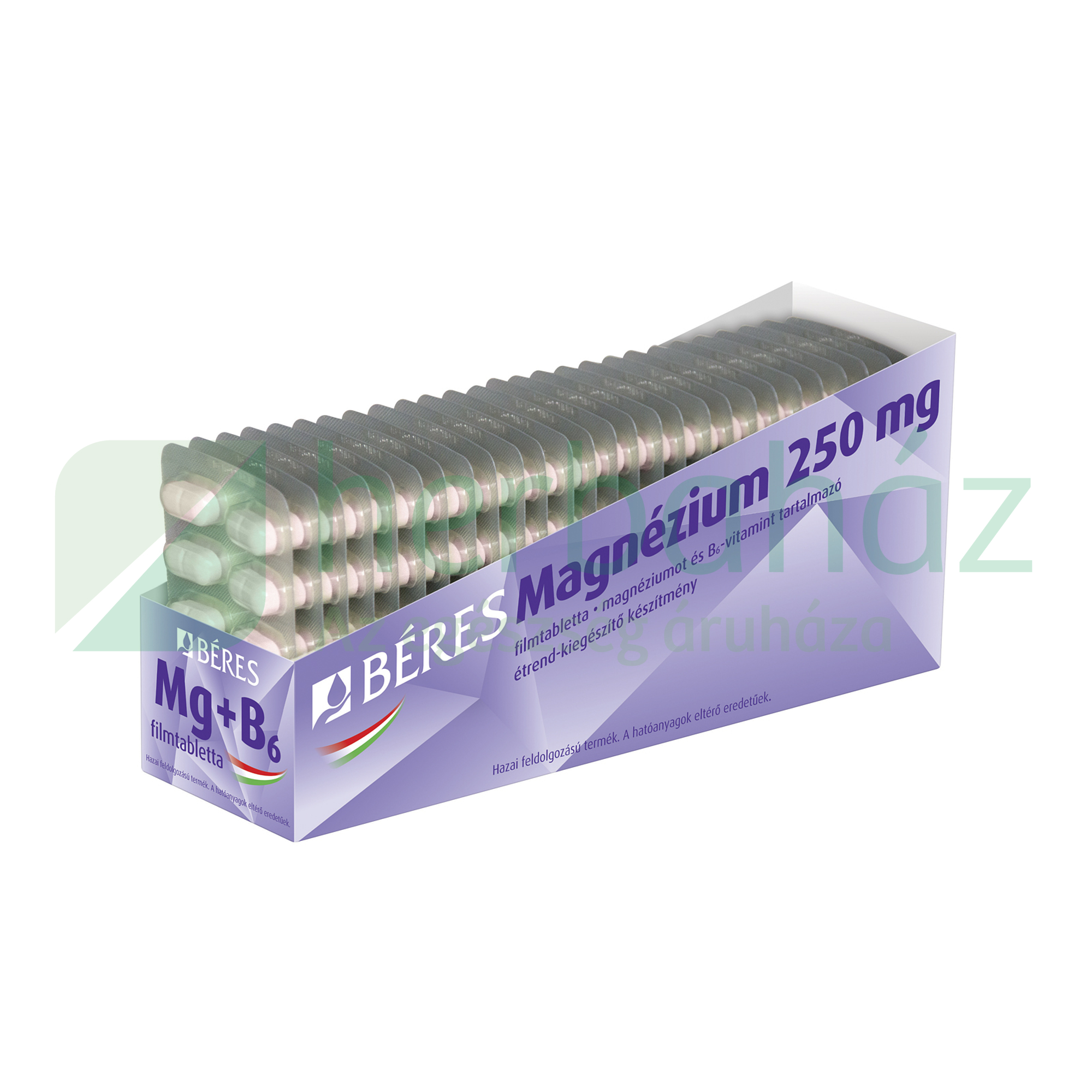 BÉRES MAGNÉZIUM 250MG +B6 TABLETTA 10DB