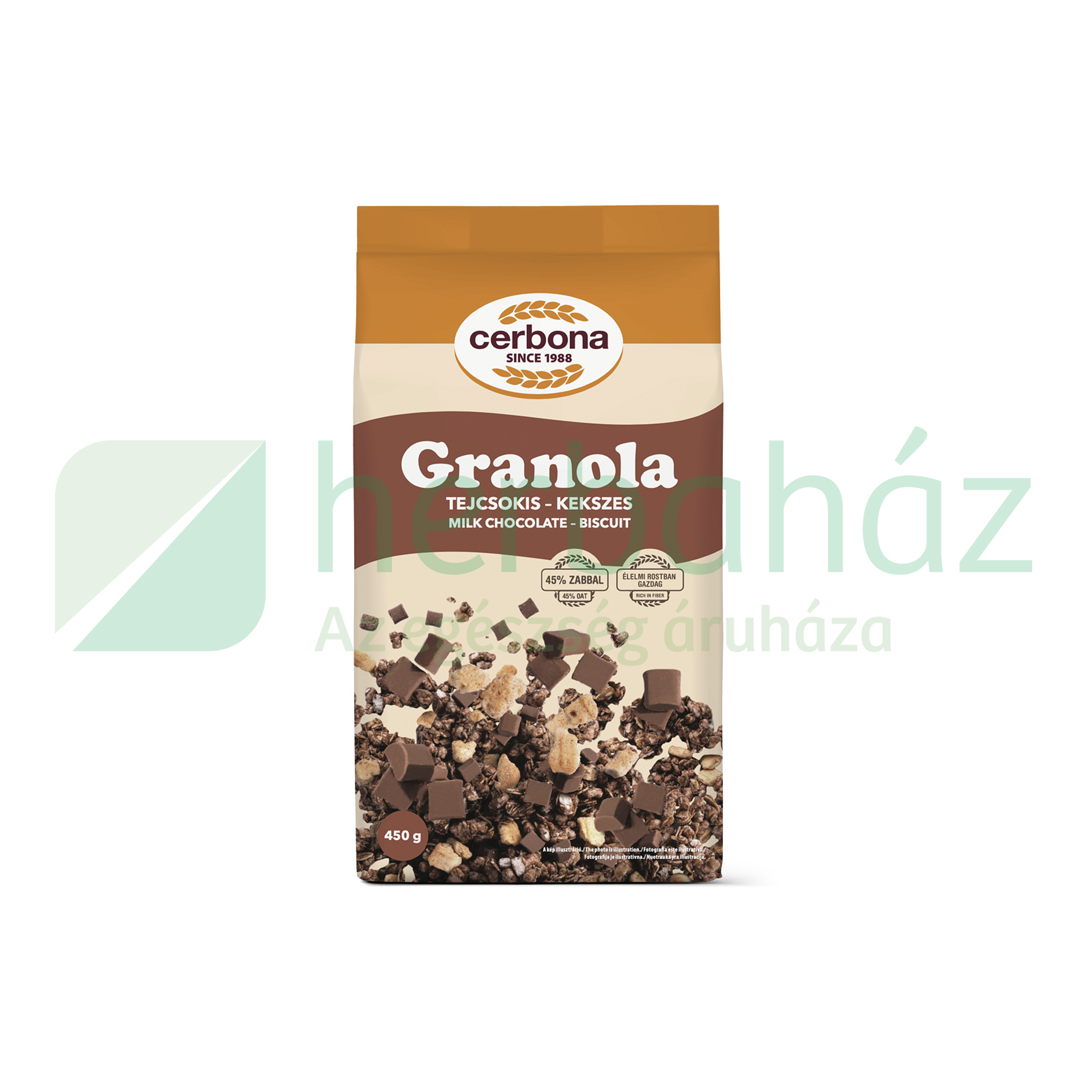 CERBONA TEJCSOKIS-KEKSZES GRANOLA 450G