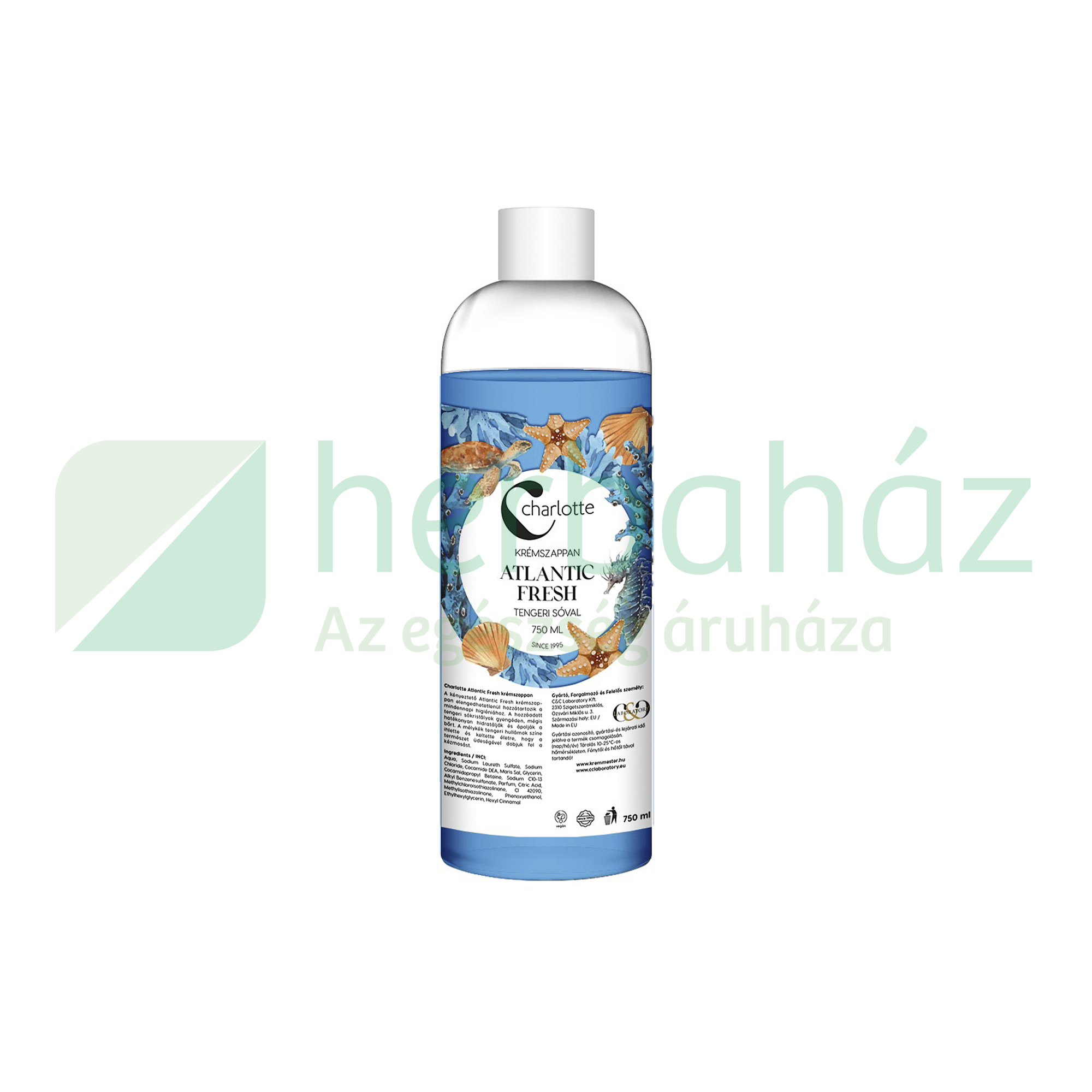 CHARLOTTE KRÉMSZAPPAN ATLANTIC FRESH TENGERI SÓVAL UTÁNTÖLTŐ 750ML