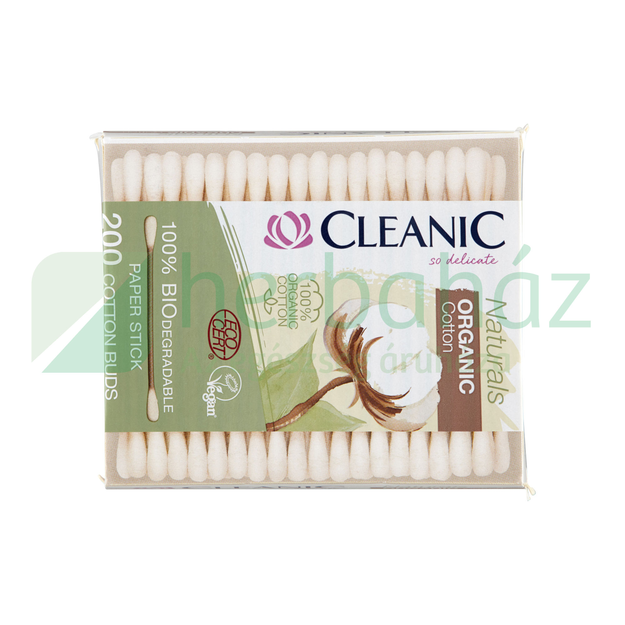 CLEANIC NATURALS ORGANIC 100% PAMUT FÜLTISZTÍTÓ PÁLCIKA 200DB