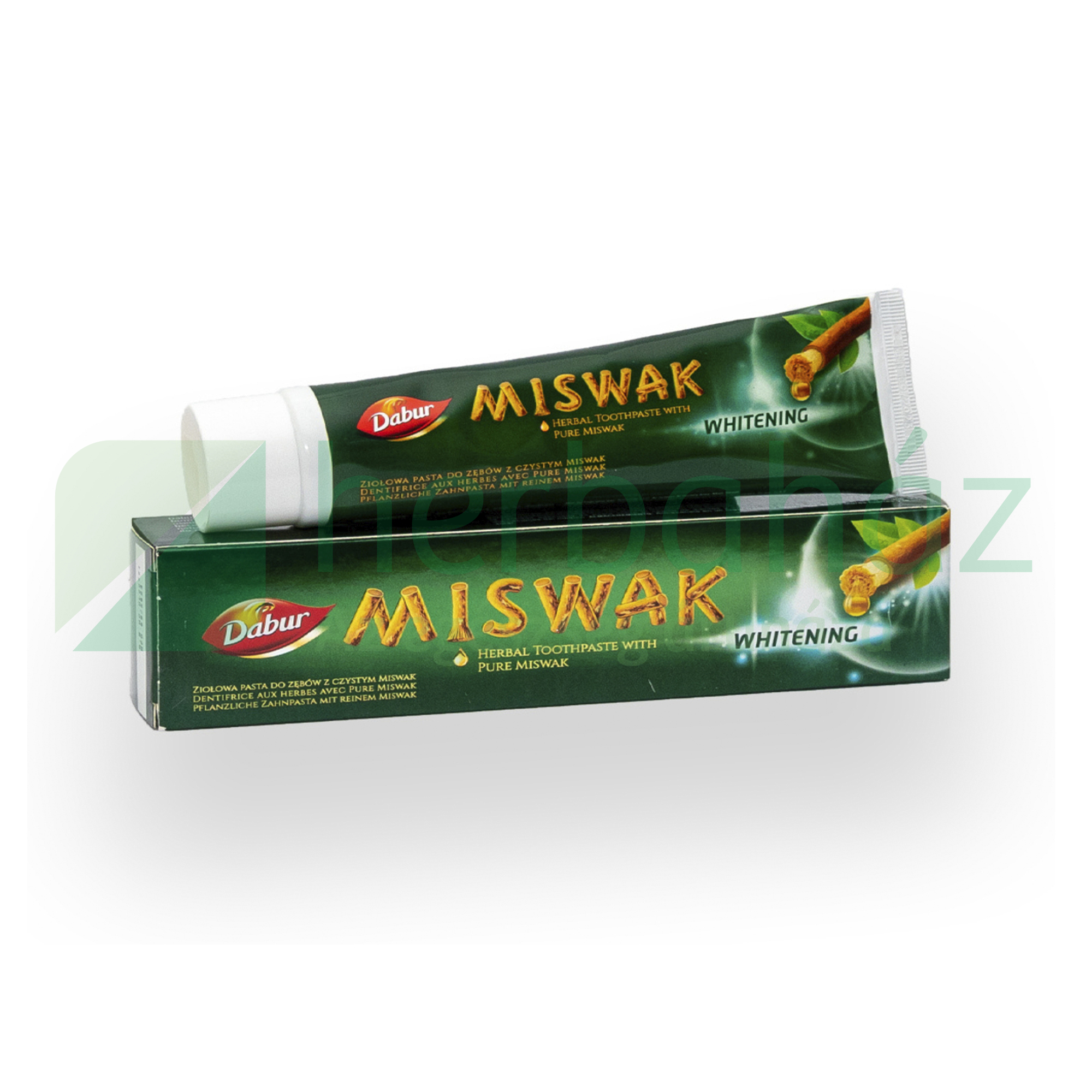 DABUR FLUORIDMENTES GYÓGYNÖVÉNYES MISWAK FEHÉRÍTŐ FOGKRÉM 100ML