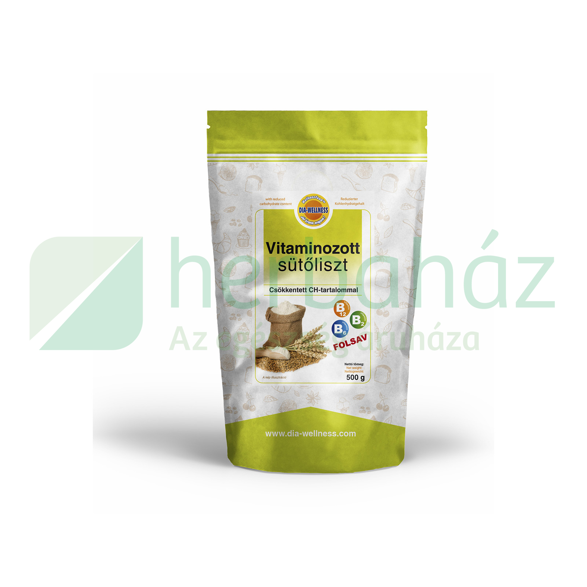 DIA-WELLNESS VITAMINOZOTT SÜTŐLISZT CSÖKKENTETT CH-TARTALOMMAL 500G