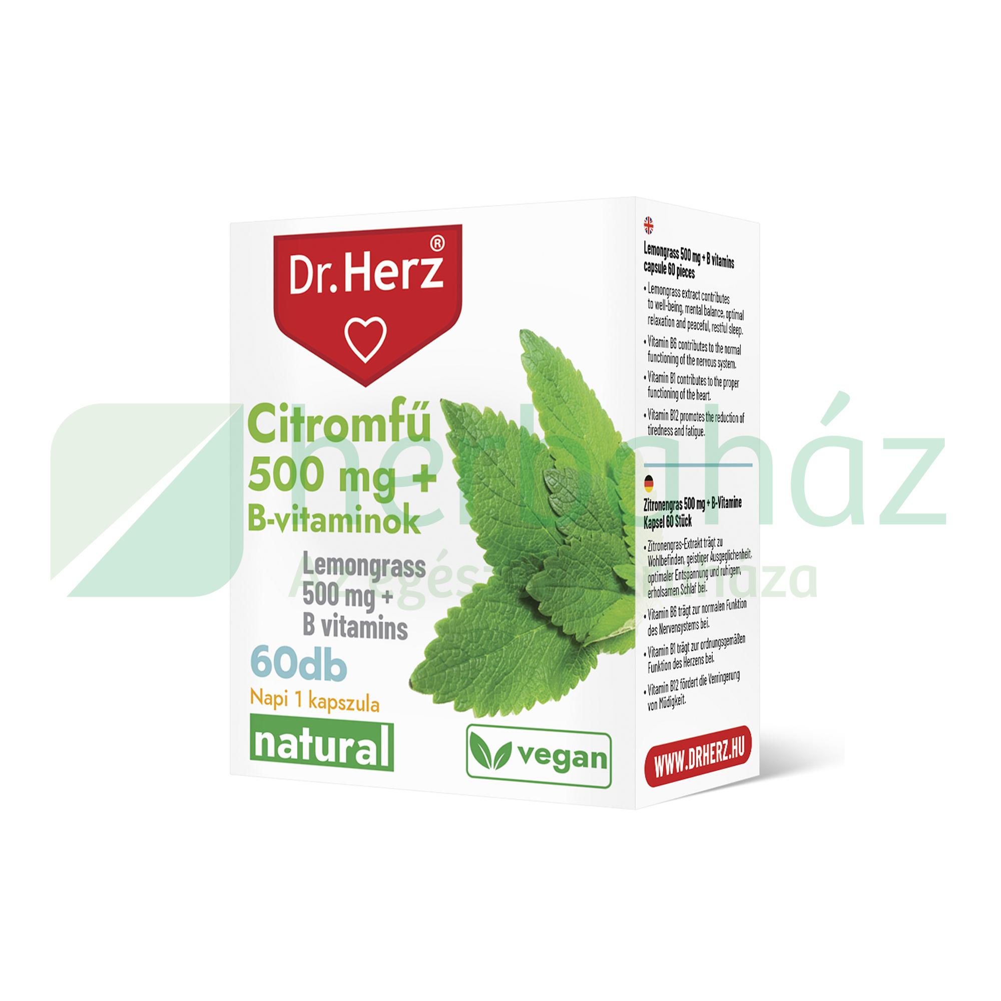 DR. HERZ CITROMFŰ 500MG + B-VITAMINOK KAPSZULA 60DB