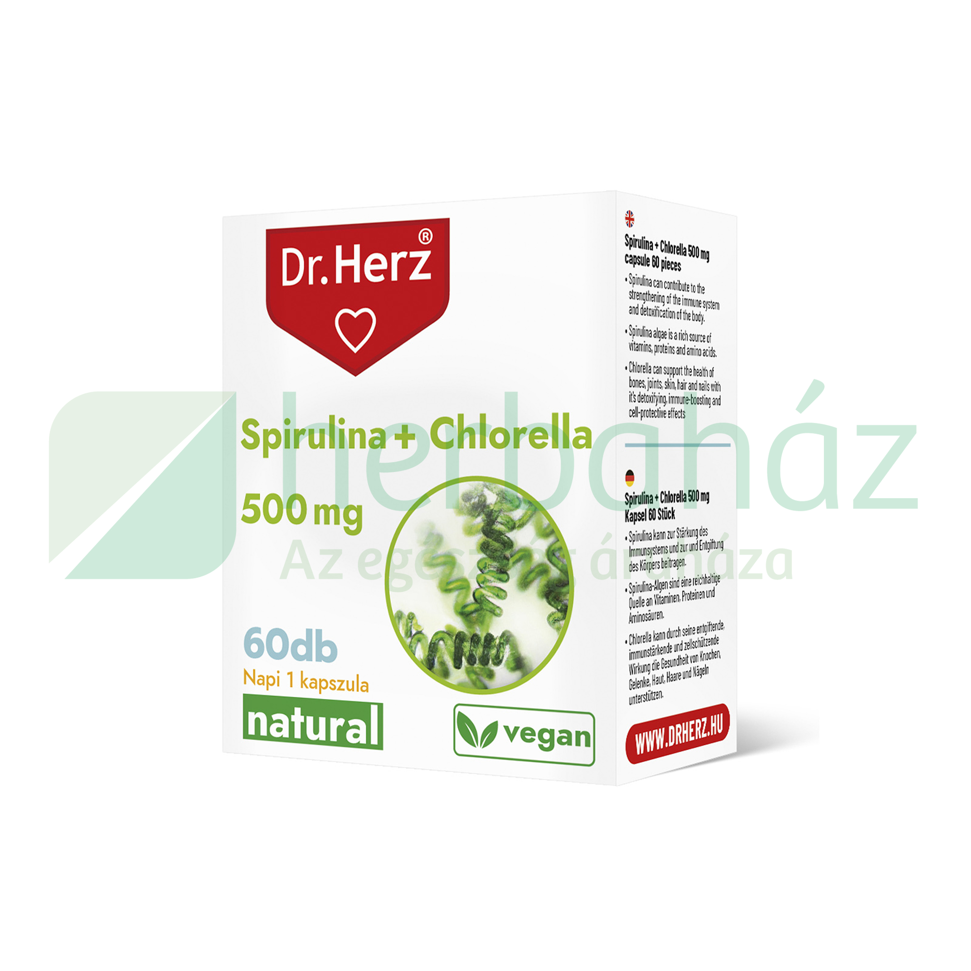 DR. HERZ SPIRULINA + CHLORELLA KAPSZULA 60DB