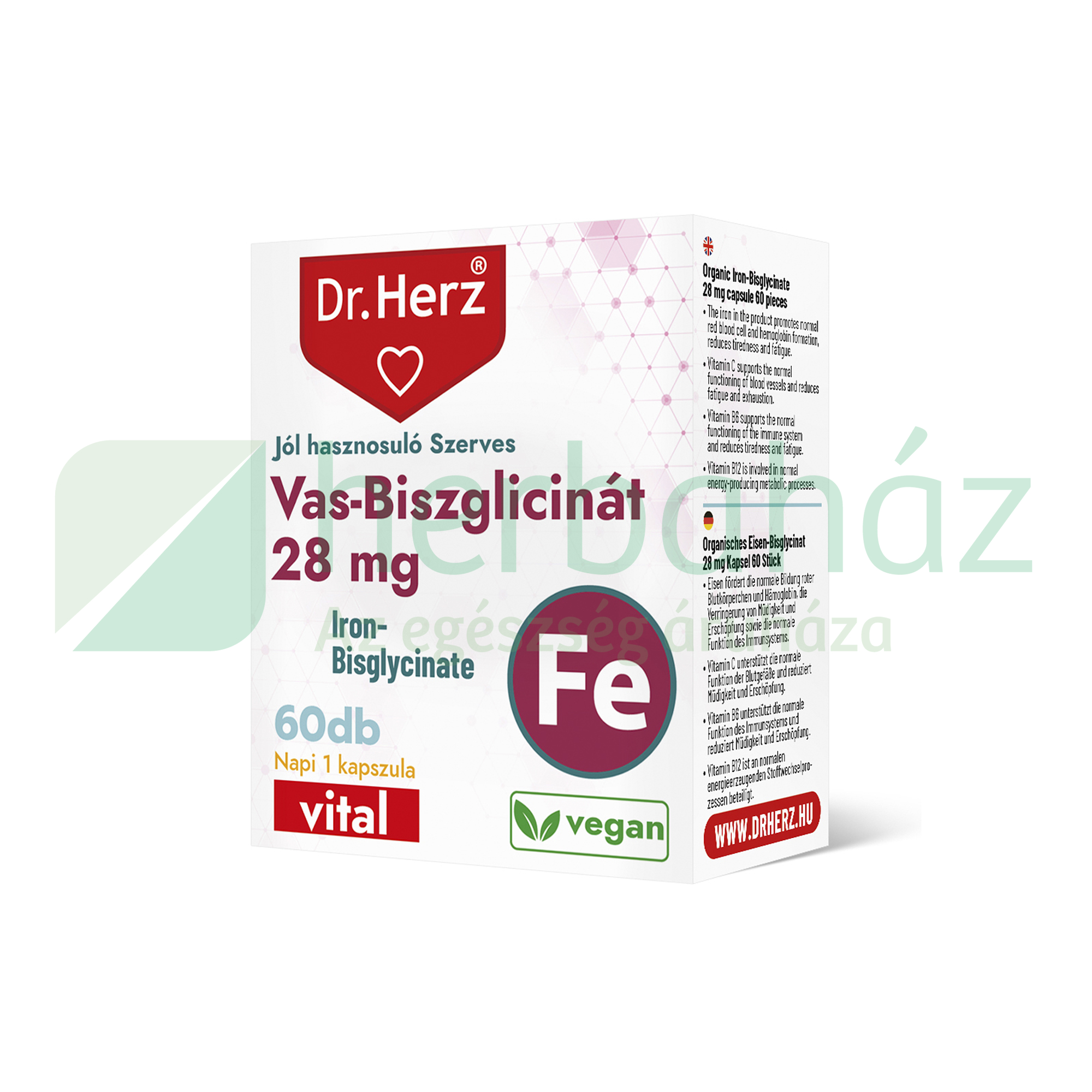 DR. HERZ VAS-BISZGLICINÁT 28MG KAPSZULA 60DB