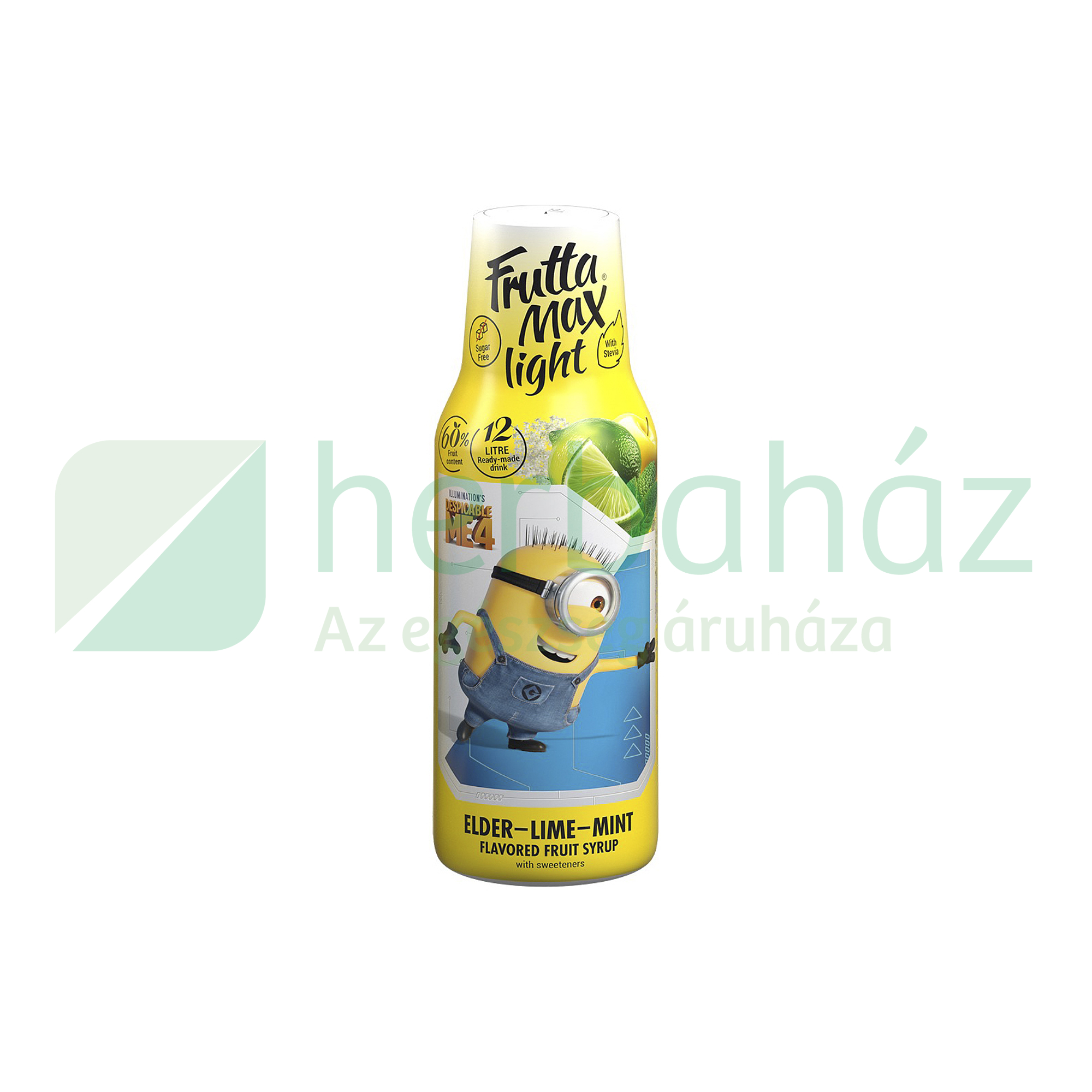 FRUTTAMAX MINIONS LIGHT GYÜMÖLCSSZÖRP BODZA-LIME MENTA ÍZ 500ML DRS+50FT BETÉTDÍJ