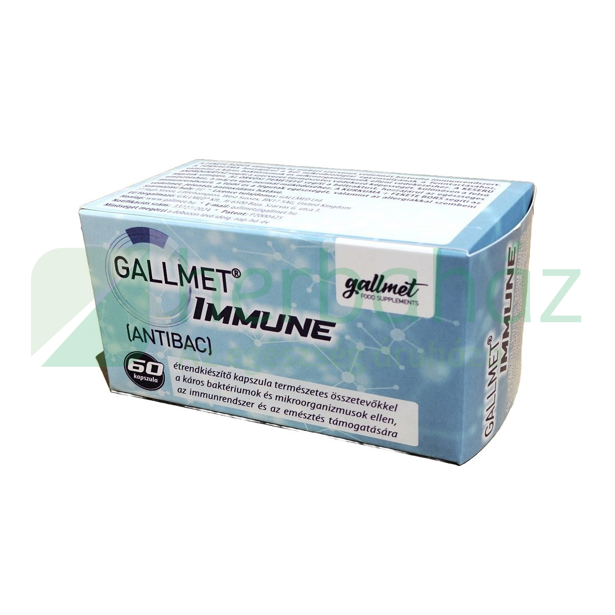 GALLMET-IMMUNE (ANTIBAC) ÉTRENDKIEGÉSZÍTŐ KAPSZULA 60DB