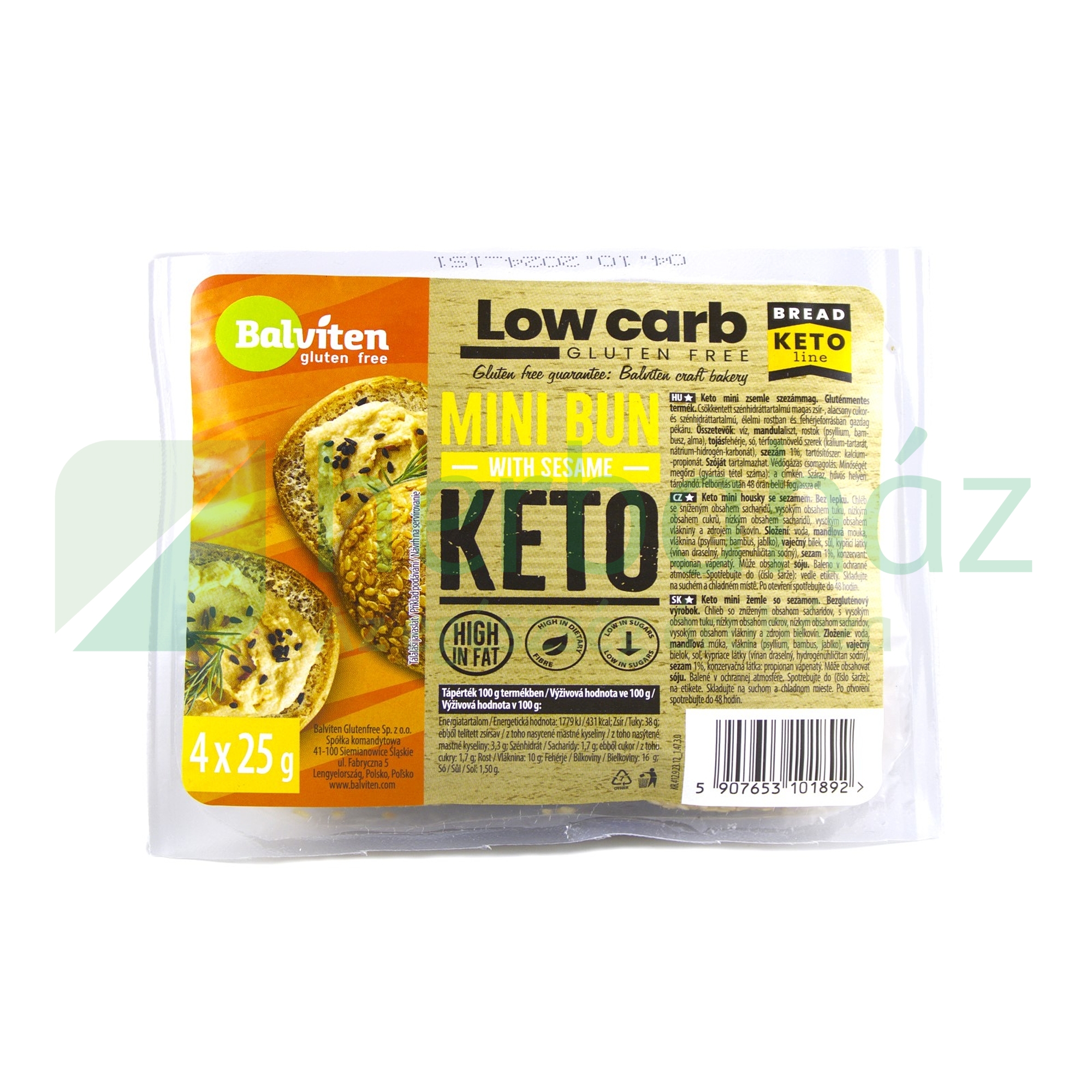 GLUTÉNMENTES BALVITEN LOW CARB SZÉNHIDRÁTCSÖKKENTETT MINI BUCI 100G