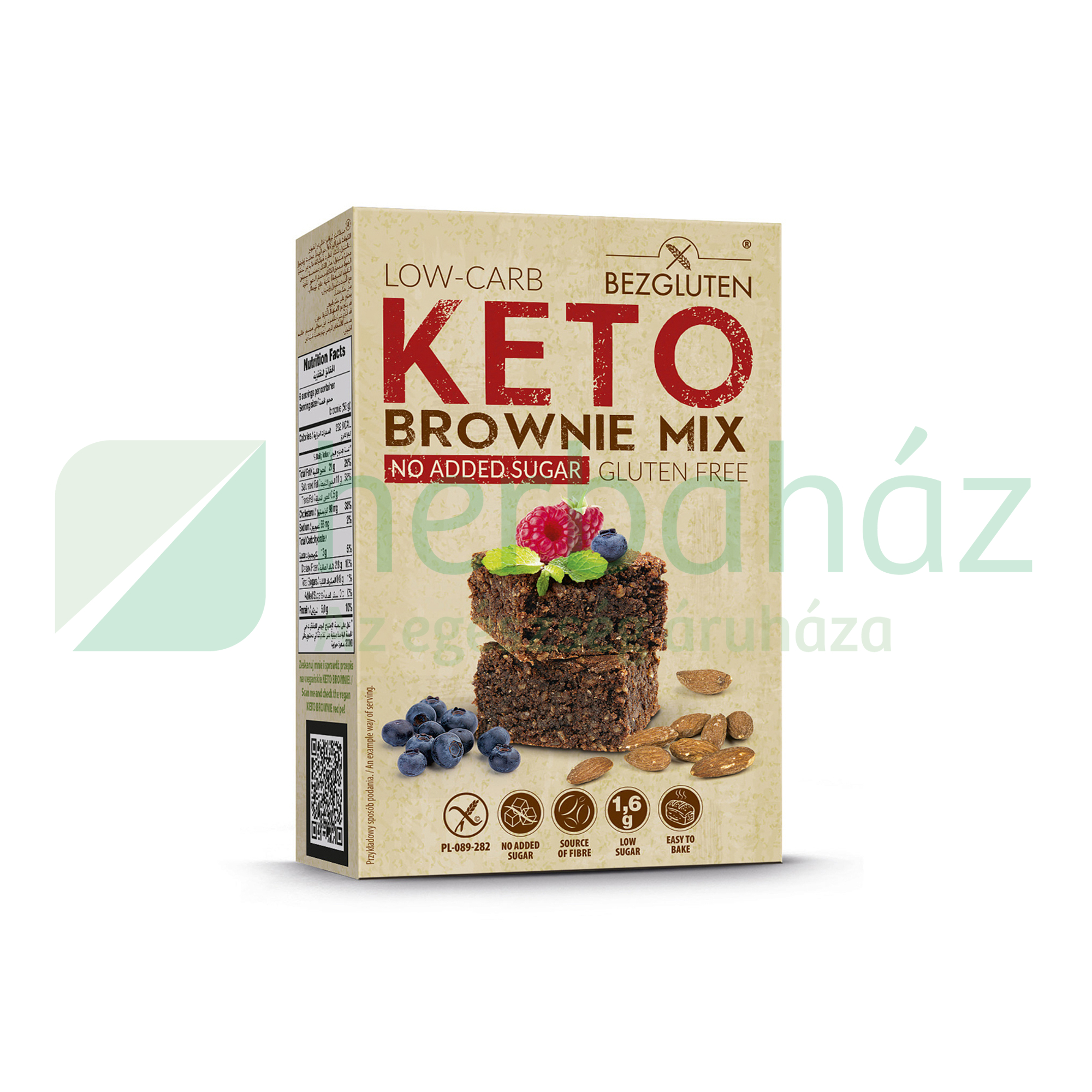 GLUTÉNMENTES BEZGLUTEN KETO BROWNIE LISZTKEVERÉK HCN 150G