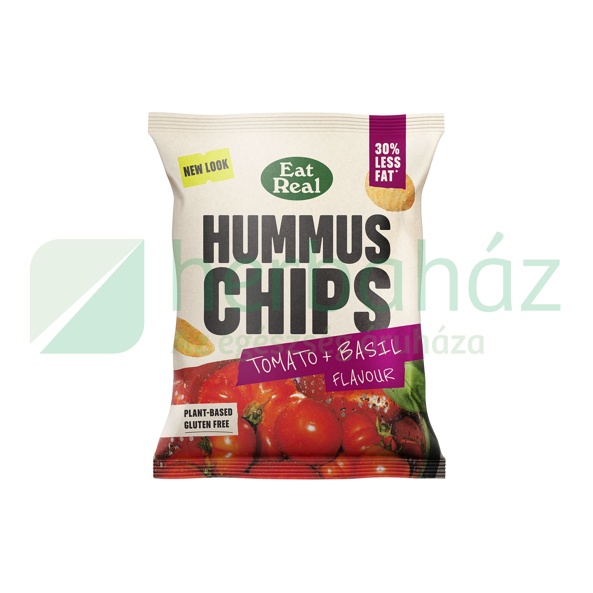 GLUTÉNMENTES EAT REAL HUMMUS CHIPS PARADICSOM-BAZSALIKOM 45G