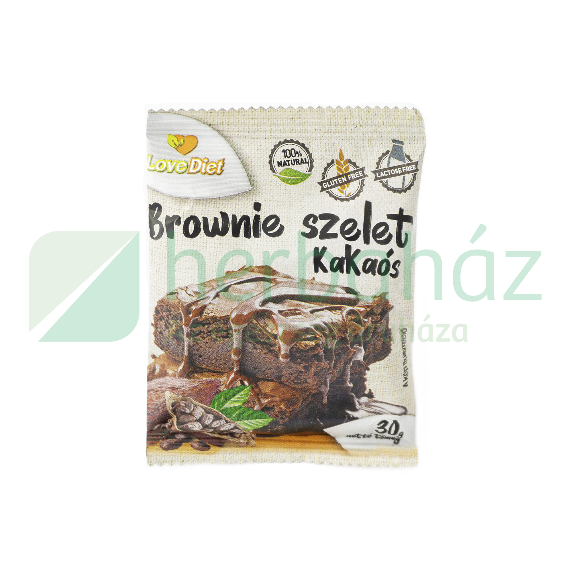 GLUTÉNMENTES LOVE DIET BROWNIE SZELET KAKAÓS LAKTÓZMENTES 30G