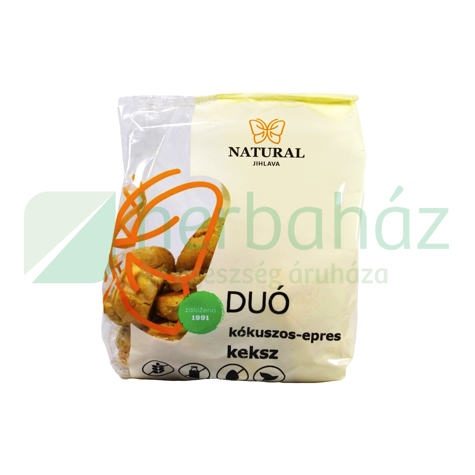 GLUTÉNMENTES NATURAL DUÓ KEKSZ KÓKUSZOS-EPRES 150G