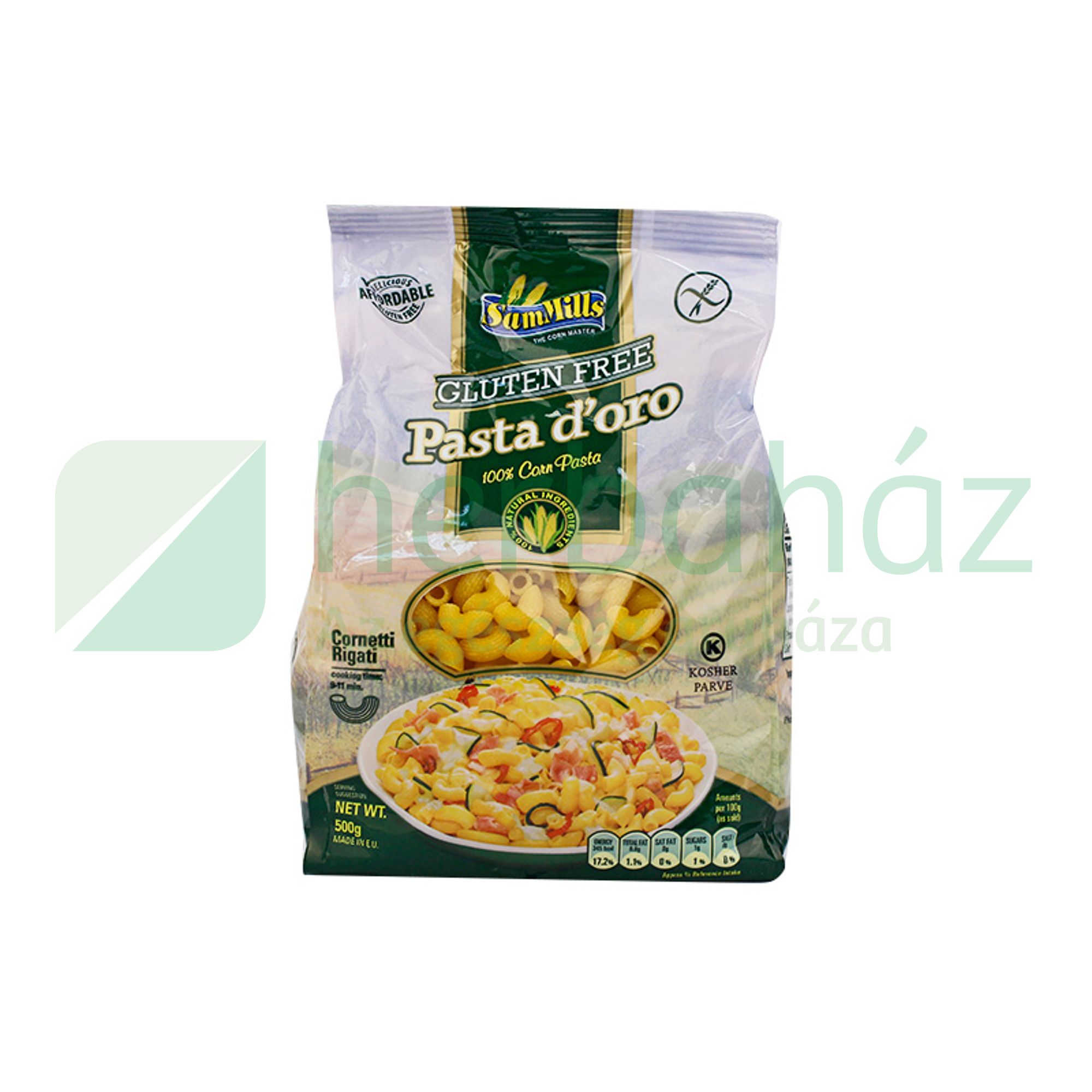 GLUTÉNMENTES PASTA DORO TÉSZTA SZARVACSKA 500G